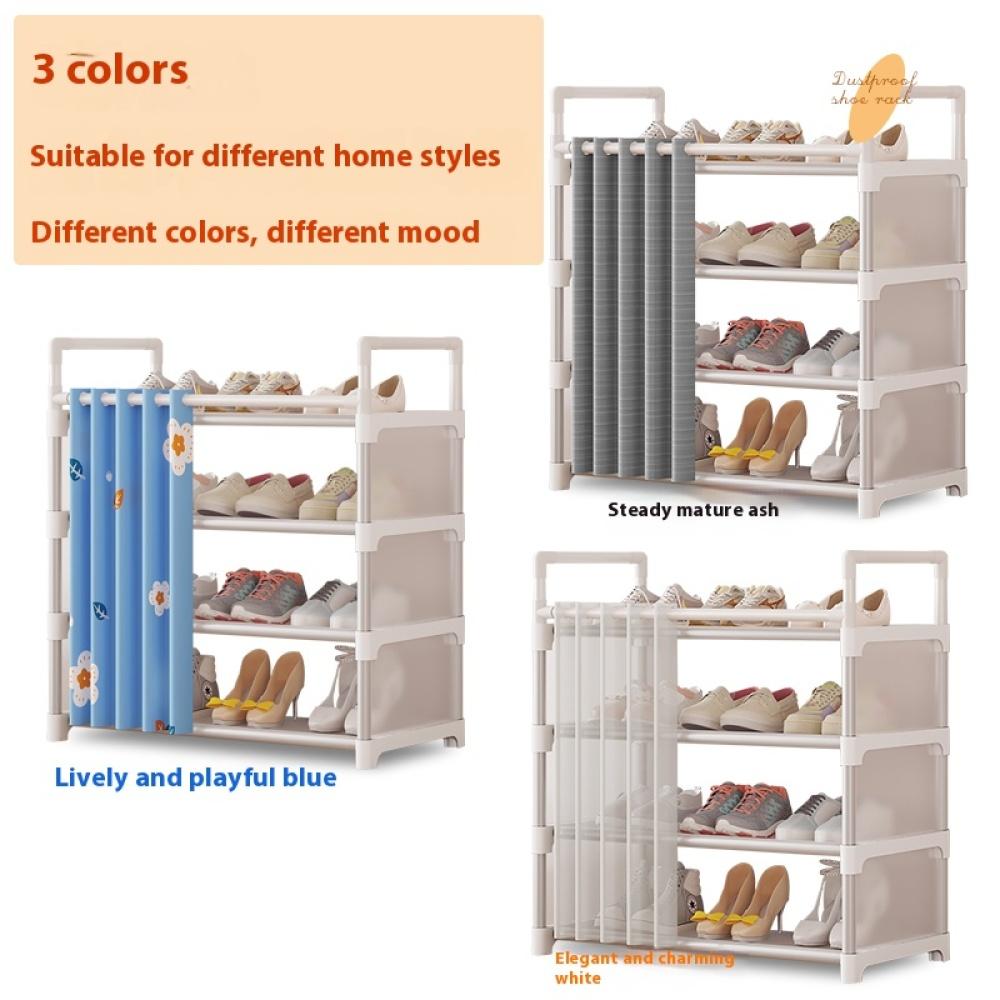 Полка для обуви, органайзер для обуви, синяя ткань, пылезащитный шкаф для обуви, экономящий место, настенная угловая полка для хранения вещей в гостиной