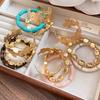 3Pcs/Set Gold Big Flower Bangle Set Bohemian Cuff Bracelets Set New Irregular Cuff Bracelet  Jewelry