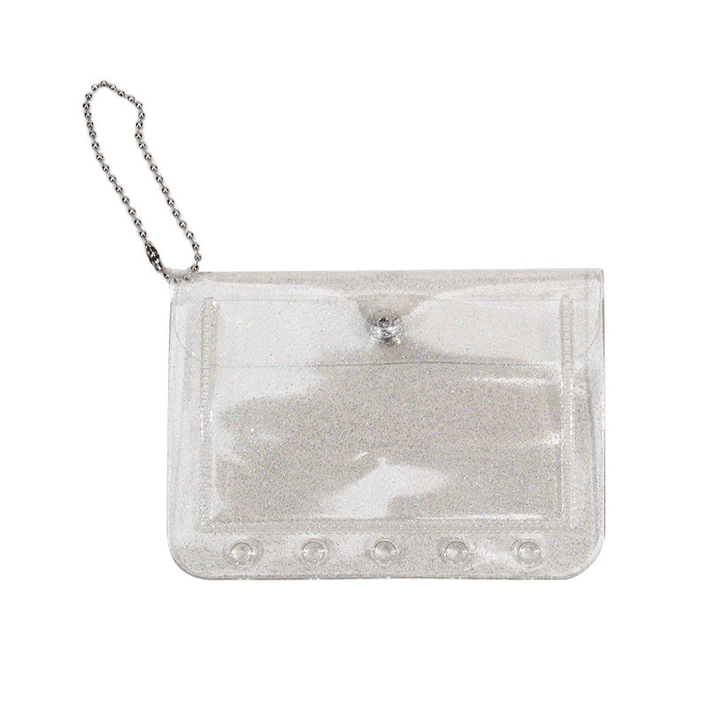 Внутренняя сумка для блокнота с пятью отверстиями, держатель для карточек с подвесной цепочкой, прозрачная сумка для хранения из ПВХ, чехол для карточек