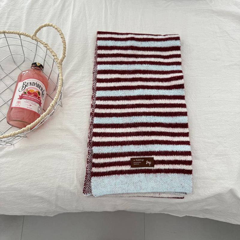 Colorful Striped Korean Style Scarf: Warm, Windproof Autumn & Winter Accessory for Students