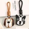 Cartoon Puppy Car keychain Leather Small Pendant New Bag Charm  Birthday Gift