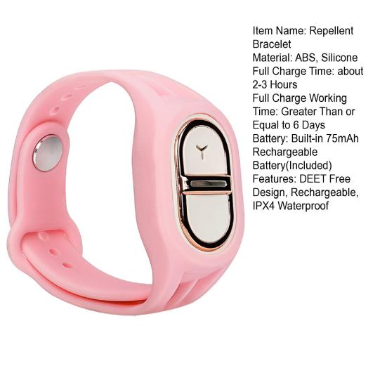 Электронный ультразвуковой репеллентный браслет DEET Free перезаряжаемый портативный водонепроницаемый для походов на открытом воздухе для взрослых и детей репеллентный силиконовый браслет