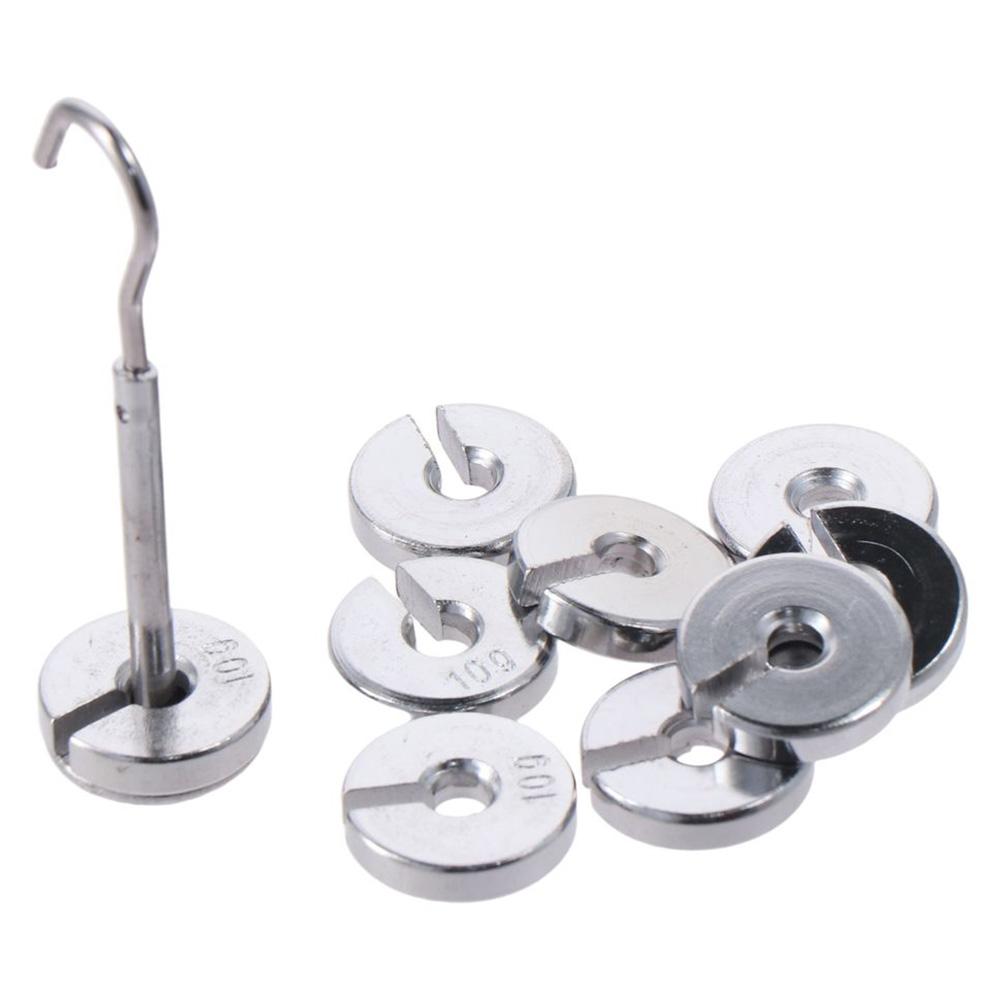 Total 100g Metal Slotted Weights 10g Each with Hanger and Case Lab Slotted Mass Set Laboratory