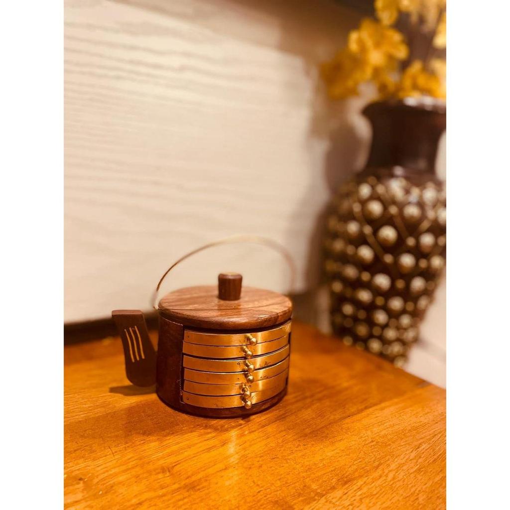 Деревянные подставки для напитков в форме чайника, деревянные подставки для стола, набор из 6 штук для чайных чашек, кофейных кружек, пивных банок, барных стаканов и стаканов для воды.