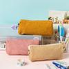 1 Pc Simplicity Fashion Pencil Case for Boy Girl Retro Solid Color Pencil Pouch Large Capacity Corduroy Stationery Storage Bag