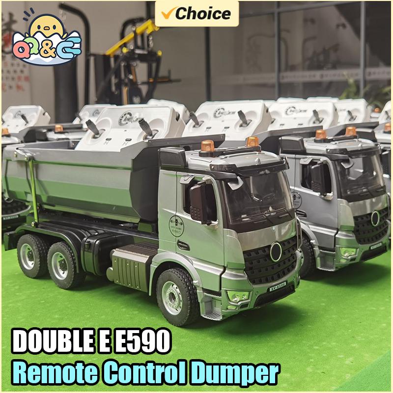 Non-Toxic Double E E590 1/20 Rc Dump Truck Crawlers Remote Control Car Model Electric Loader Alloy Engineering Vehicle Beach Toys Children