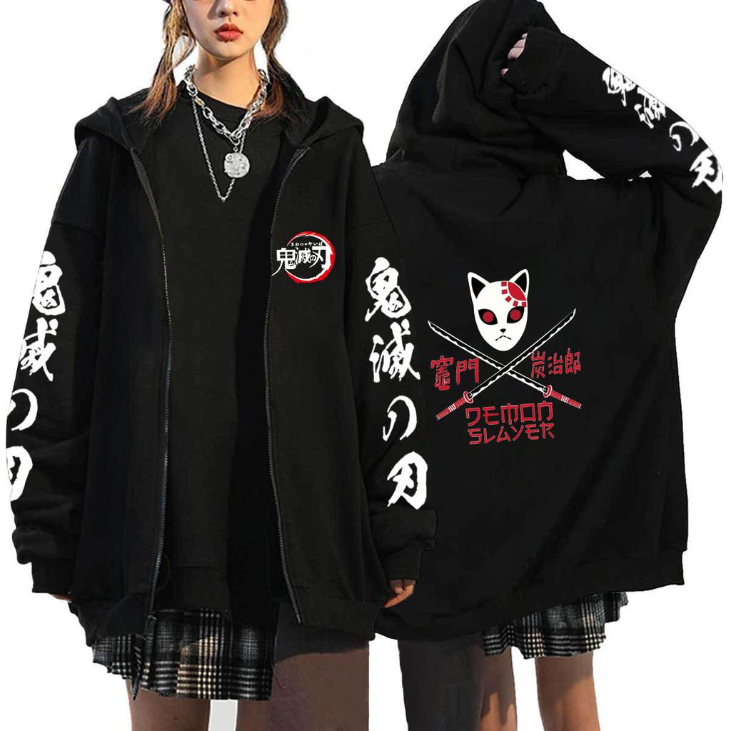 Demon Slayer японского аниме Tanjirou и Nezuko толстовки на молнии толстовки для женщин и мужчин куртки с героями мультфильмов толстовка унисекс уличная одежда пальто топы кардиган