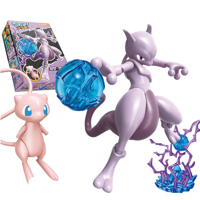 Keeppley Pokemon Блоки для битвы Лукарио Чаризард Мьюту Бластойз Грениндзя Сборная 3D Модель Мини Фигурки из Кирпичиков Игрушки