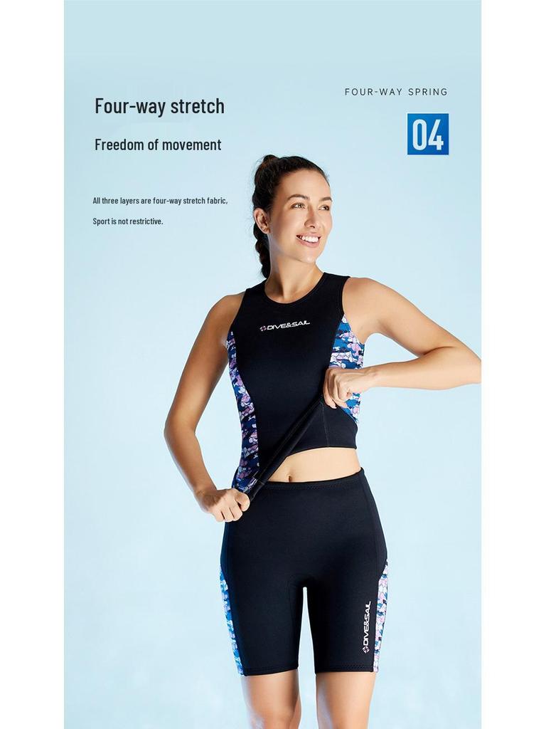 Комплект жилета и шорт для гидрокостюма DIVE&SAIL 2 мм - Защита от холода для дайвинга, сноркелинга и серфинга