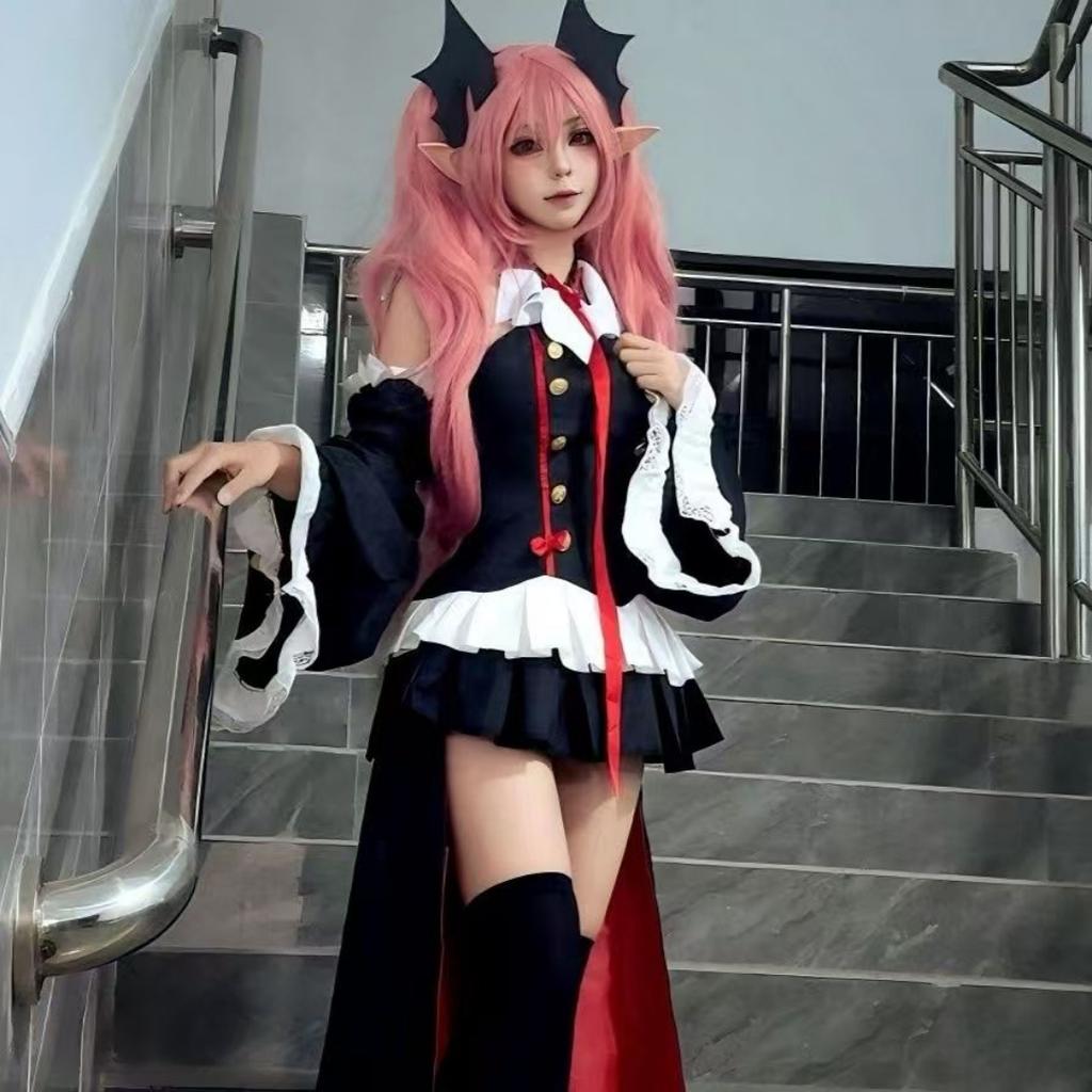Серафим Конца Owari no Seraph Krul Tepes Косплей Костюм Униформа Парик Косплей Аниме Ведьма Вампир Хэллоуин Костюм Для Женщин