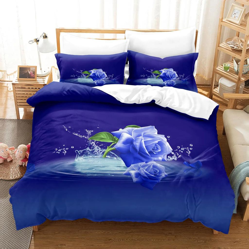 Comforter Chrysanthemum Queen Size Bedding Set Stylish Decor Pastoral Comforter + S Blossom Soft Microfiber