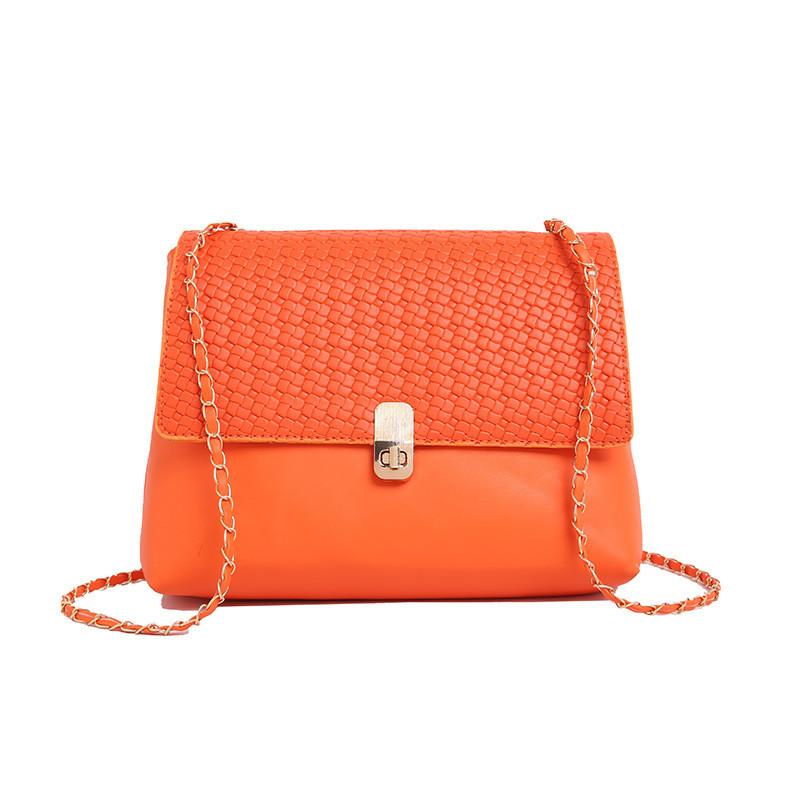 Trendy Large Capacity Woven Texture Crossbody Bag For Women In Versatile Black White Orange Brown