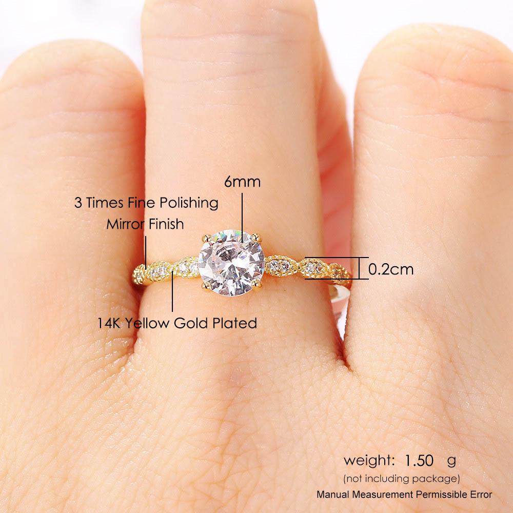 Wedding Moissanite Rings for Women Gold Color Engagement Aestethic Adjustable Crystal Promise Ring Jewelry Accessories R822