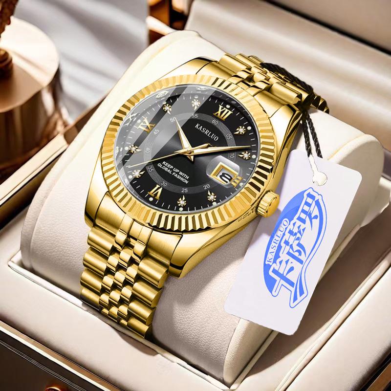 Мужские светящиеся кварцевые часы-календарь: Стильный и высококачественный модный аксессуар