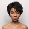 Короткие черные парики из синтетических волос для женщин, натуральная прическа, повседневный парик, черный с белым цветом, модный парик с челкой