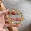 Handmade Faceted Champagne Crystal Bracelet, Geometric INS Style Women Jewelry, Trendy Travel Souvenir
