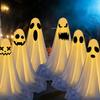Adjustable Height LED Lighted Ghost Decorations For Halloween Outdoor Indoor Party Haunted House With Windproof Water Base