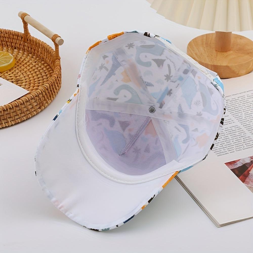 Детская бейсбольная кепка с принтом динозавра, дакроновая солнцезащитная шапочка с утиным языком, детская кепка