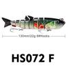 13cm Multi-Section Fish Lure, 22g, 8-Segment Hard Bait for Sea Fishing, Model HS072