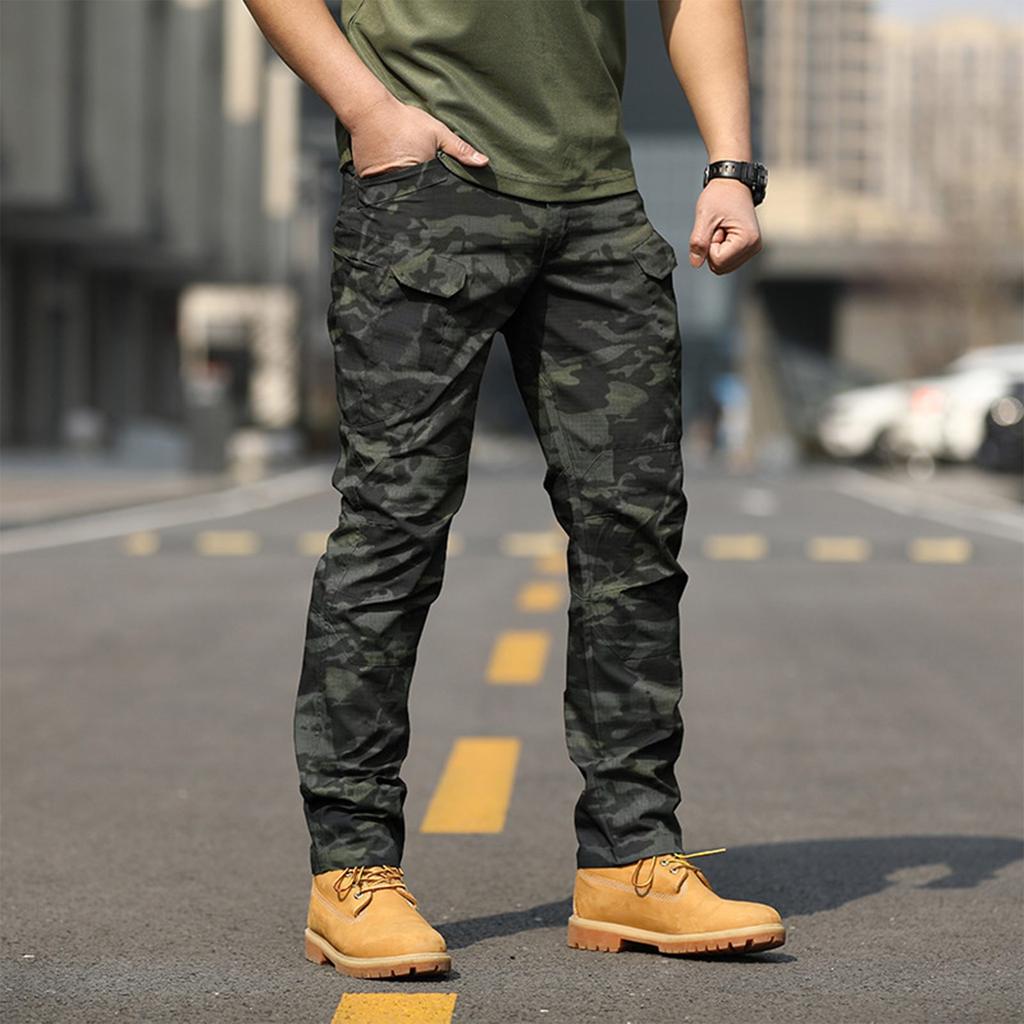 (Qunide) Pants Camouflage Pants Overalls Multi-pack Wear-resistant IX7 Training Pants