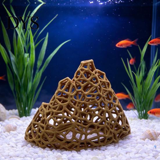Пластиковый Декор Горы, Укрытие для Креветок в Аквариуме, Полая Гора 3D-Печати, Маленький Аквариум для Укрытия Петушка, Пещера-Укрытие