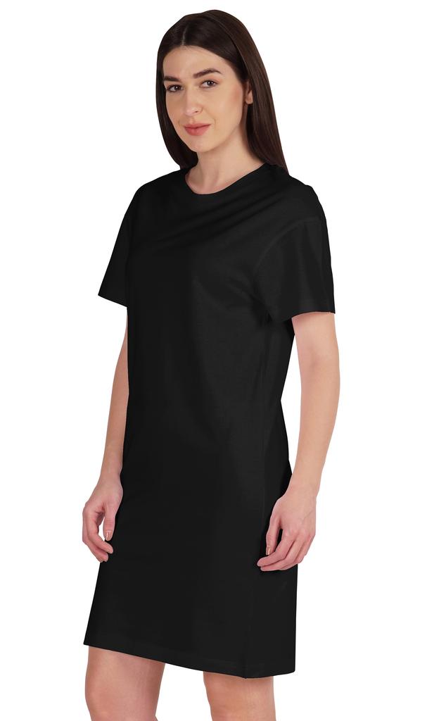 Inkmeso Женское однотонное платье-сдвиг с коротким рукавом, обычного кроя, футболка из хлопкового джерси