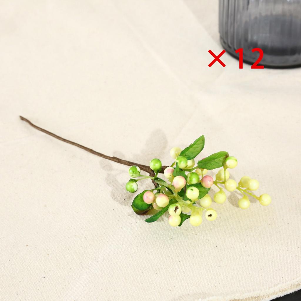 Pack of 12 Fake Artificial Flowers California Berries Branches Picks Blueberry Fruit for Christmas Home Hotel Decorations