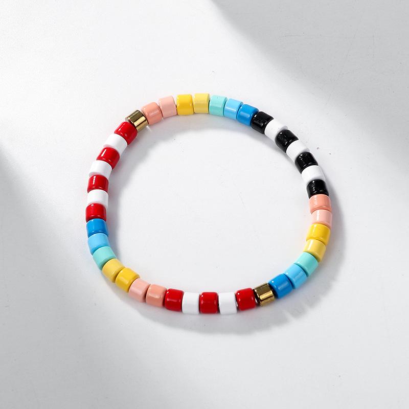 Bohemian Enamel Rainbow Beaded Candy Bracelet