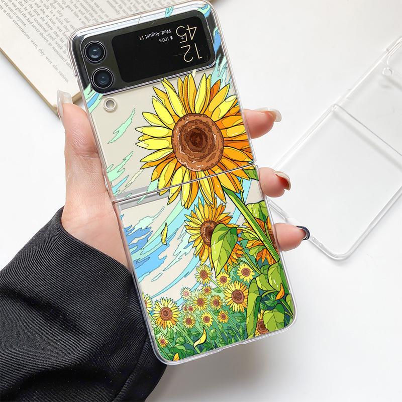 Милый мультяшный кейс с рисунком конфет, модный чехол для телефона Samsung Galaxy Z Flip 3 4 5 6 7, жесткий складной чехол-крышка из прозрачного поликарбоната, подарок