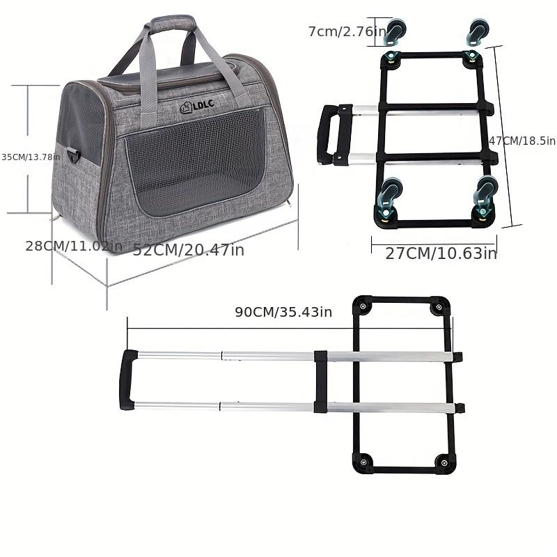 Convertible Wheeled Pet Carrier & Luxury Mobile Lounge Trolley Cat Bag One Shoulder Diagonally Across The Cat To Go Out