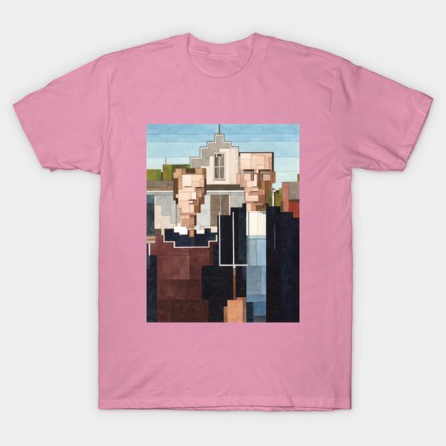 Футболка женщины Американская готика Harajuku Печать Кавайи футболка Летний короткий рукав женский футболка Top Tee