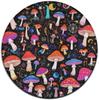 Dreamy Forest Fantasy Circular Rug Colorful Butterfly Mushroom Fern Print Carpet Daily Home Non-Slip Mat for Living Room Bedroom