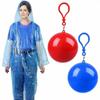 Compact Keychain Rain Poncho Ball – Disposable Waterproof Cloak for Adults & Kids – Mini Hook Design for On-The-Go Protection