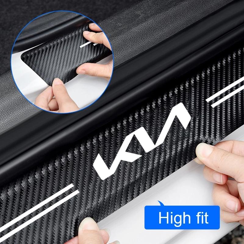 Carbon Fibre Car Door Sill Rear Bumper Protector Sticker For KIA sportage cerato Optima K2 K3 K4 K5 rio soul stonic Accessories MS4