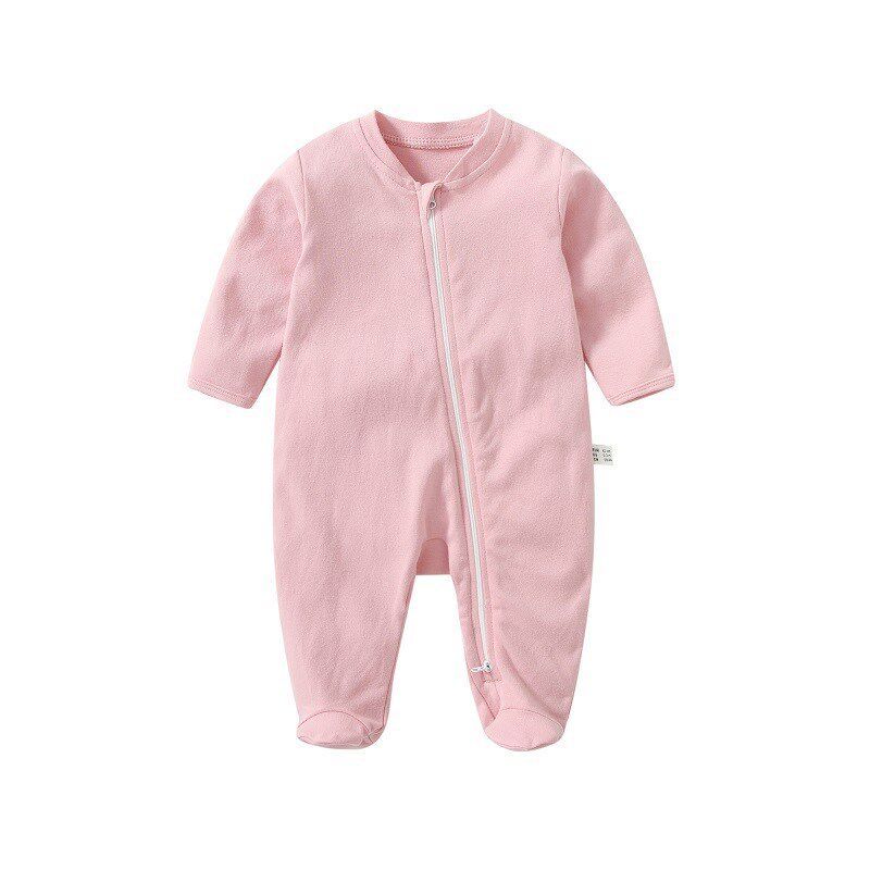Category a Spring and Autumn Baby Romper with Double Zipper, Long-Sleeve Jumpsuit with Covered Hands and Feet