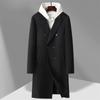 Woolen Coat Men's Long Double-breasted Warm Solid Color Business Casual Suit Collar Woolen Jacket