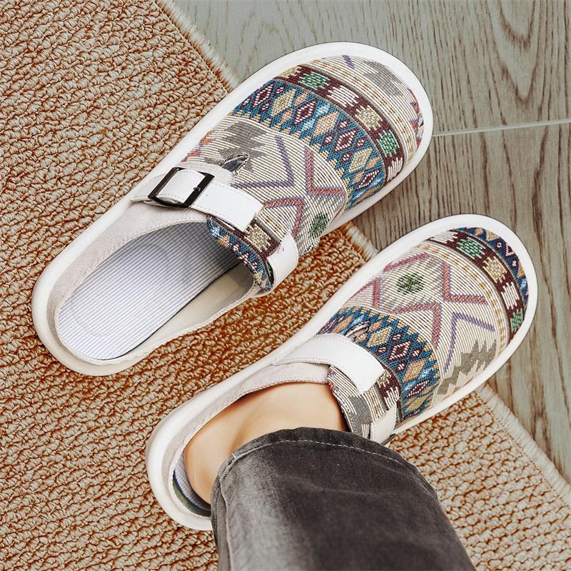 Большой размер 47 роскошные мужские полутапочки сандалии удобные дышащие парусиновые повседневные туфли мужские модные кроссовки для отдыха мужские тапочки сланцы обувь мужская