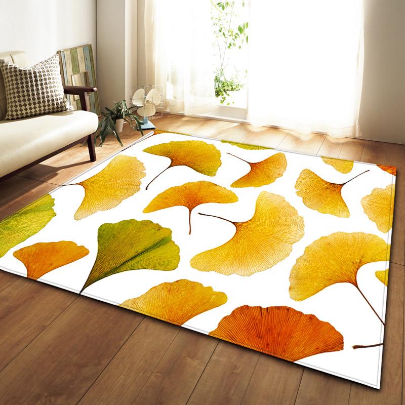 Maple Leaf Living Room Carpet Bedroom Dining Room Floor Mat Pattern Size