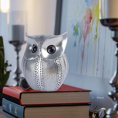 Современная стильная художественная фигурка Lucky Owl из смолы (Серебряный), 1 кусок