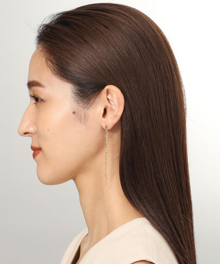 Серьги K10 Prim Cable Chain Fringe Серьги-гвоздики 40576523 Желтое золото 00 [Kokoshnick] Женские (100)