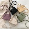 Small Crocodile Pattern Solid Color PU Leather Crossbody Bags For Women  Summer Lady Shoulder Handbags Female Simple Totes