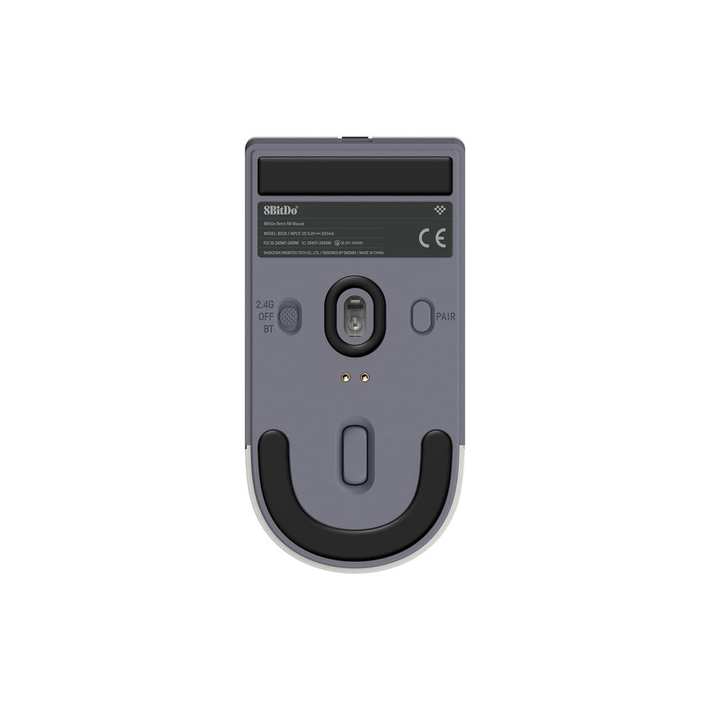 8BitDo Retro R8 Mouse with Charging PAW 3395 Optical Sensor 4K Polling Rate Wireless Programmable and Kailh Sword GM X Micro Switches N Edition Dock,