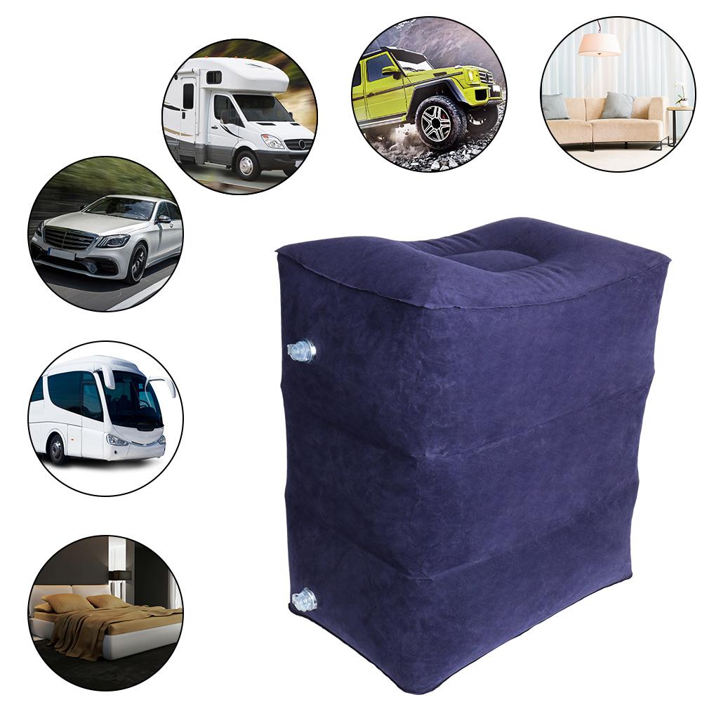 Portable PVC 3 Layers Inflatable Travel Foot Rest Pillows Footrest Pillow Adjustable High On Airplane Car Bus