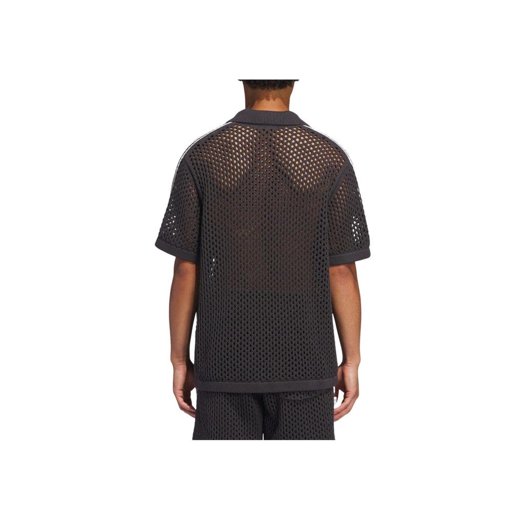 Adidas Рубашка поло крючком X Edison Chen, угольная, унисекс, уличная одежда JE9593