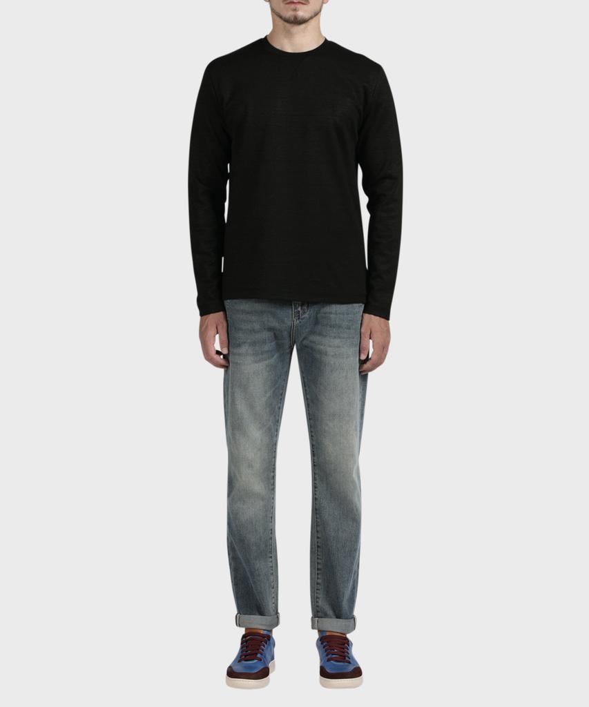 PANICALE Black Cotton Linen T-Shirt