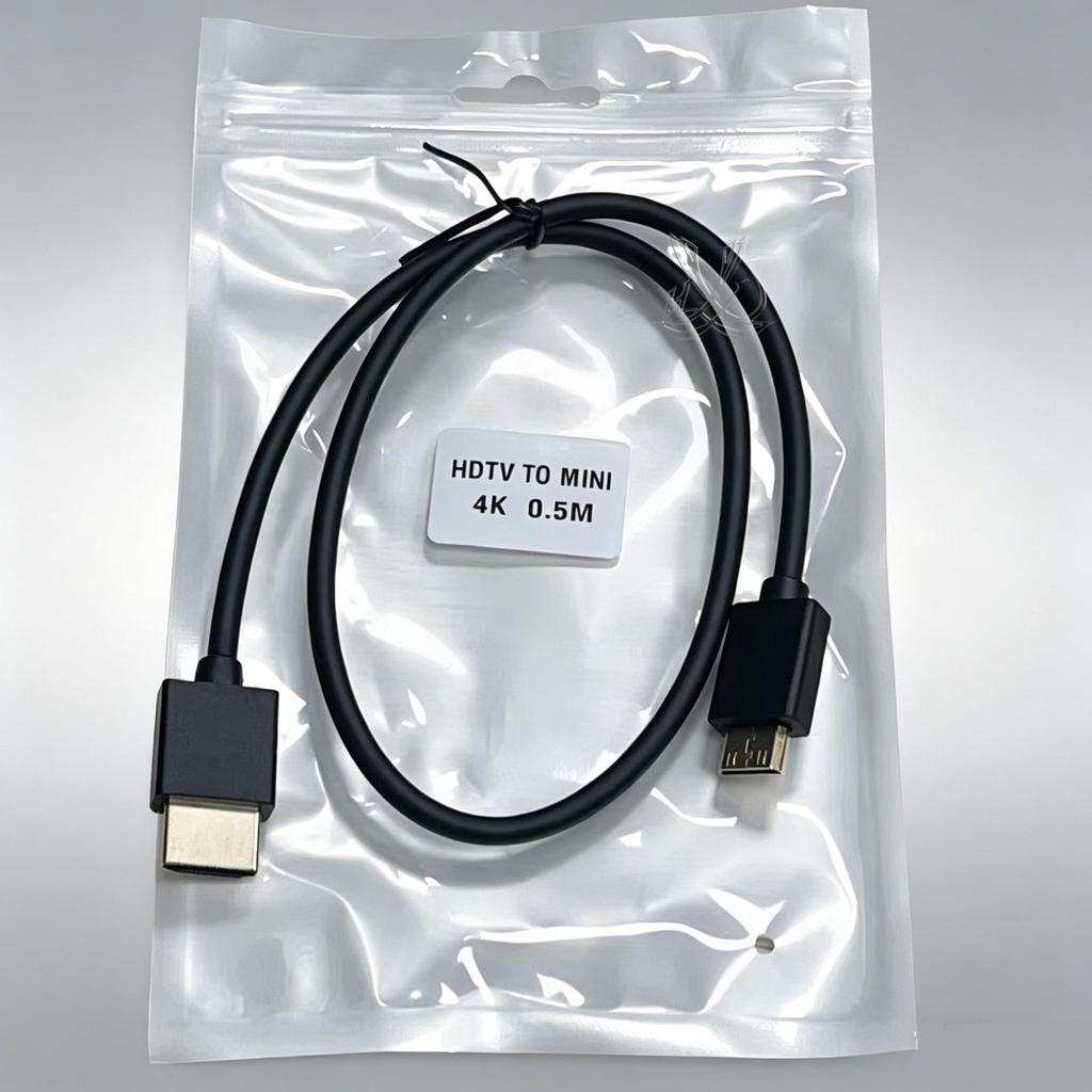 4K Мини HDMI на HDMI Тонкий Мягкий Кабель, Чистая Медь, HDMI 2.0 для Подключения Камеры DSLR к Монитору