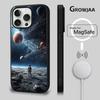 Чехол для телефона 'Сатурн и Солнечная система' для iPhone 16e, 16, 15, 14, 13, 12, 11, Plus, Pro, Max, Mini, с магнитной беспроводной зарядкой Magsafe