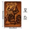 Vintage Route 66 Motorcycle Sign - Retro Aluminum Wall Art for Cafe & Bar Decor