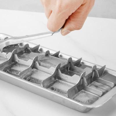 Поднос для кубиков льда из нержавеющей стали Форма для кубиков льда из нержавеющей стали для морозильной камеры Квадратная форма для кубиков льда Инструмент Рычажный льдогенератор