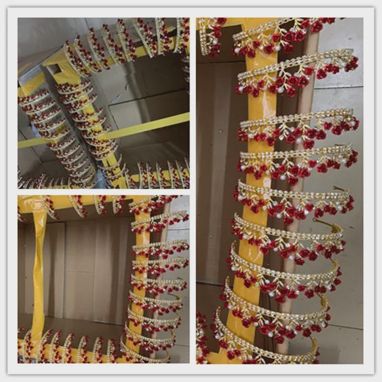 Красная роза свадебный венок на голову для свадьбы или дня рождения